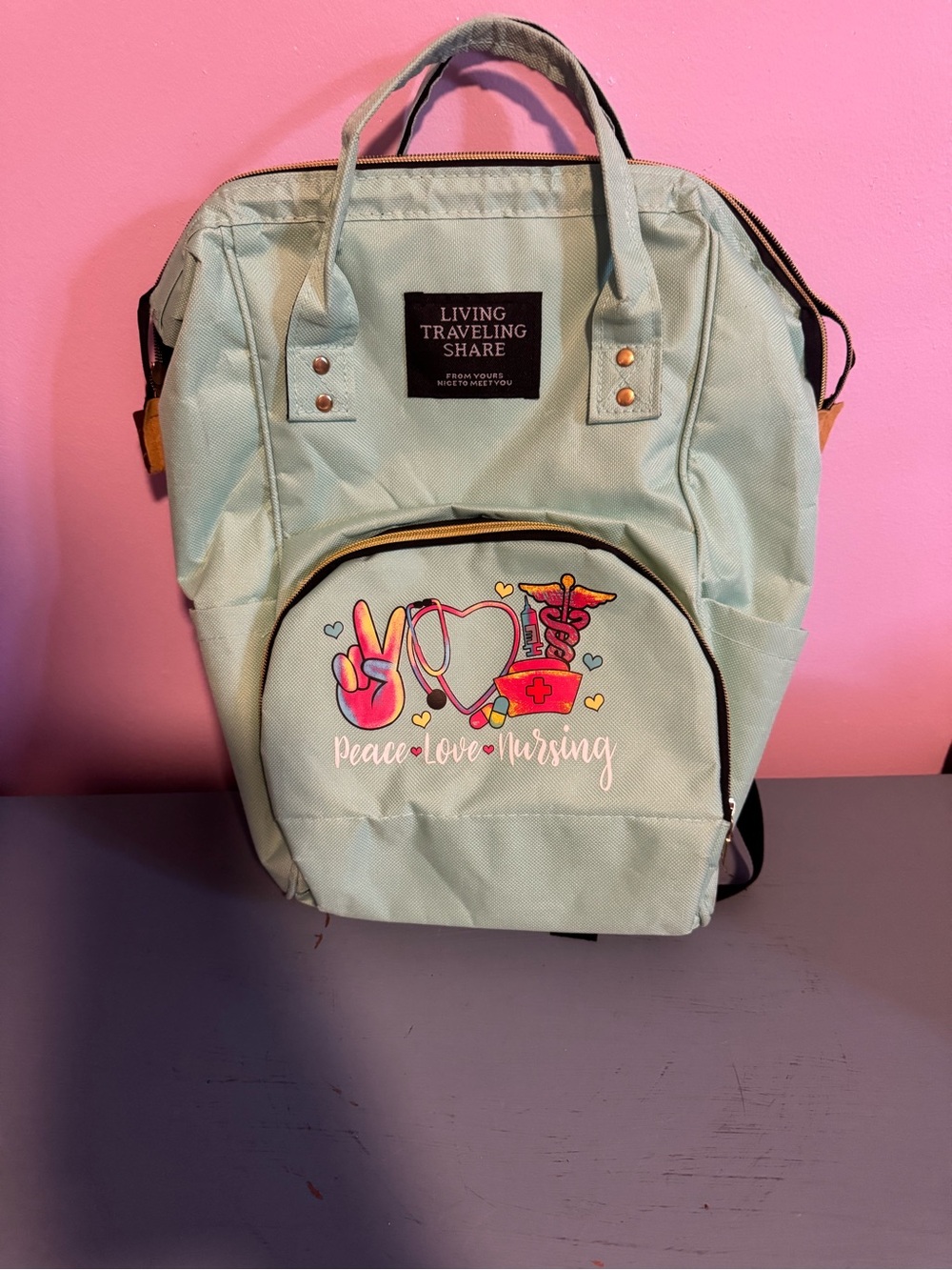 Mint Green Nursing Backpack